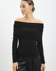 Dove off-shoulder Top - Sort