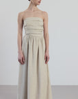 Vienne Hør Kjole - Beige