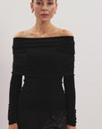 Dove off-shoulder Top - Sort
