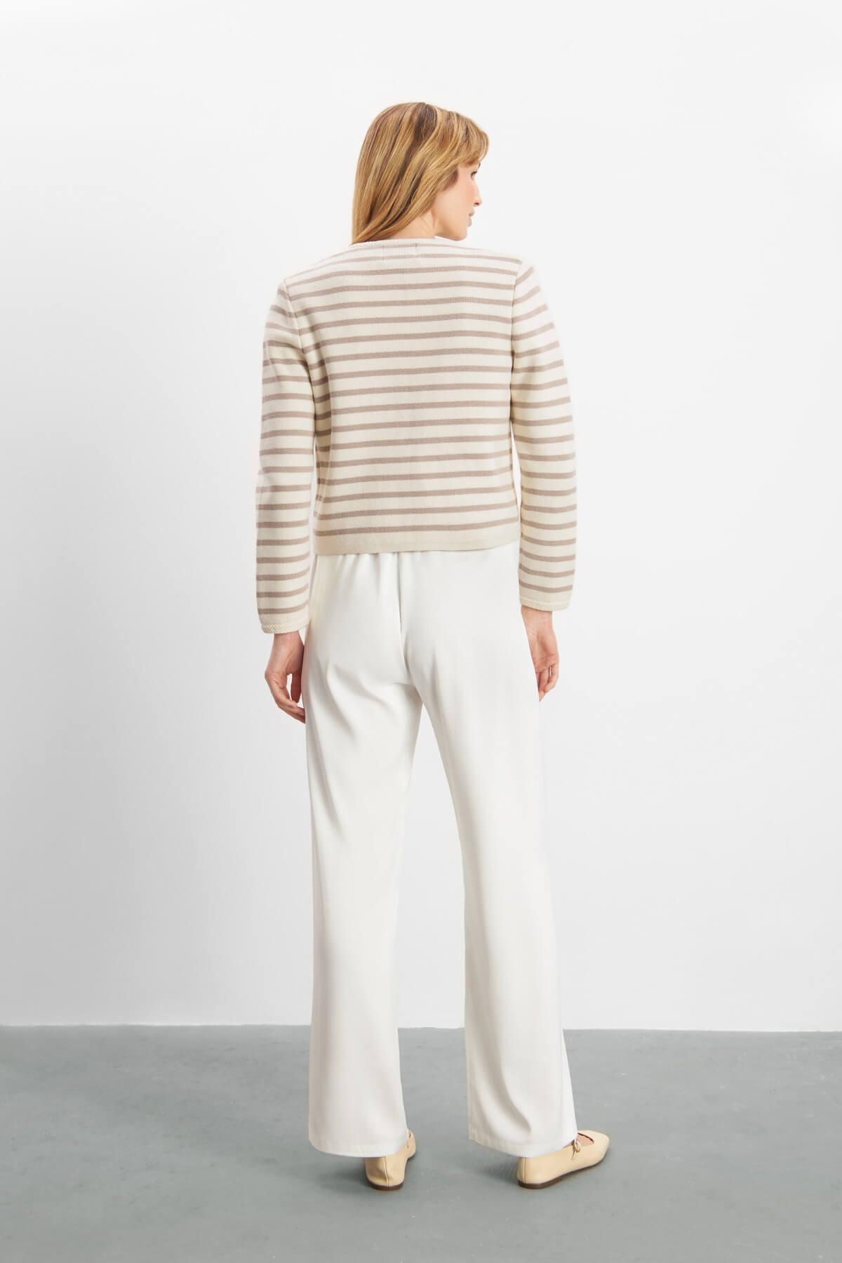 Sienna Cardigan - Stribet Beige