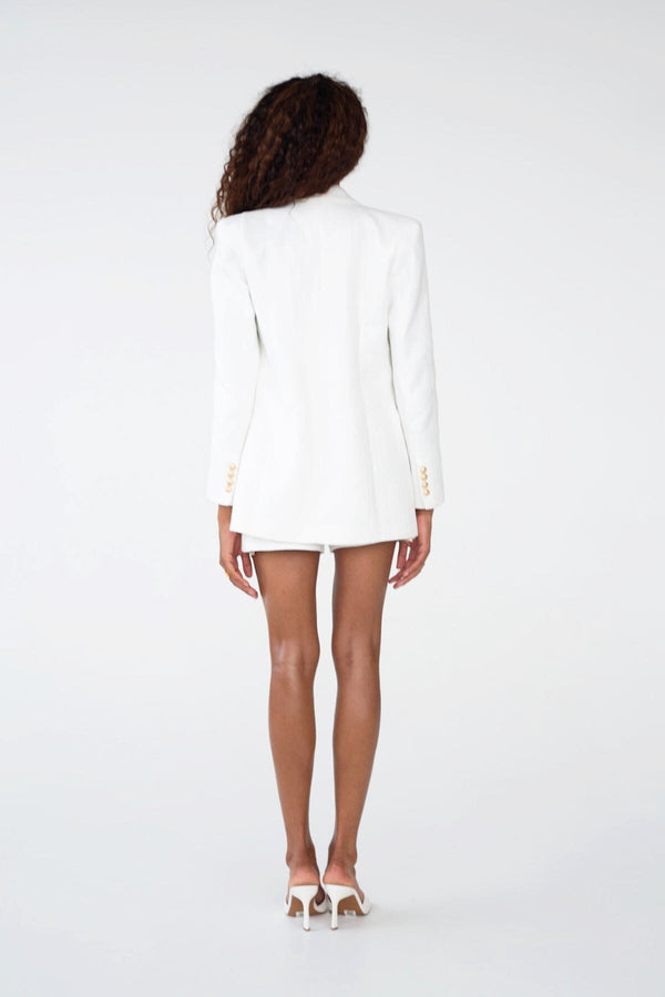 tweed blazer in white 