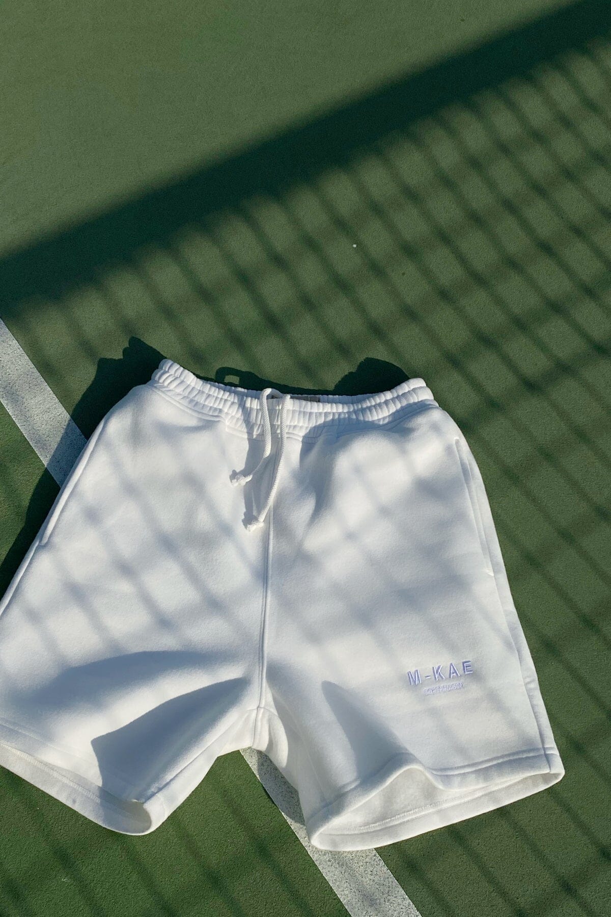 white sweat shorts